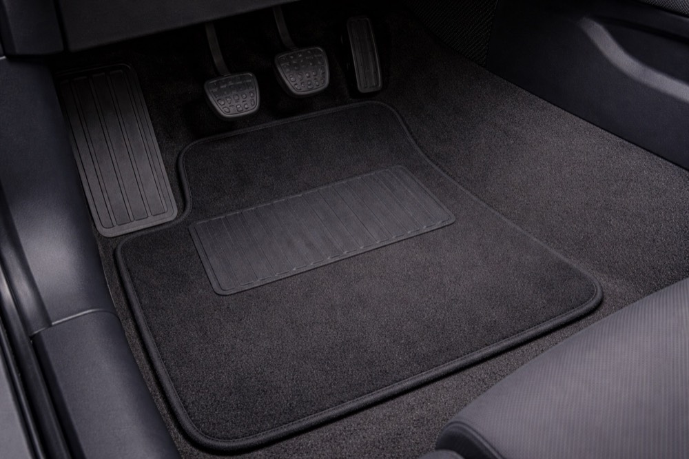 Spotless detailed car interior floor mats